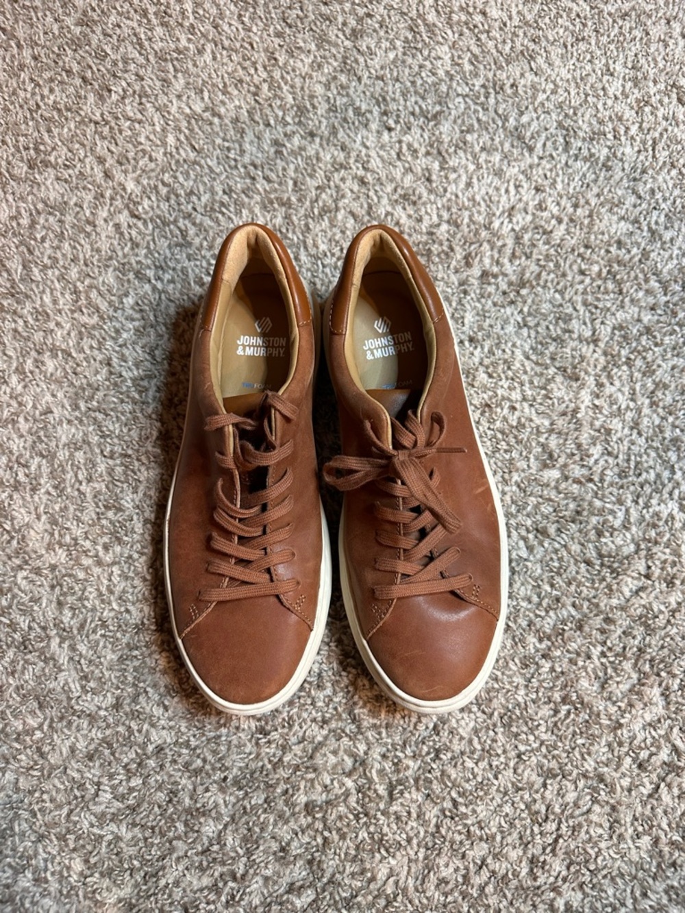 👞 Johnston & Murphy Men's Brown Leather Low-Top Sneakers 👞
